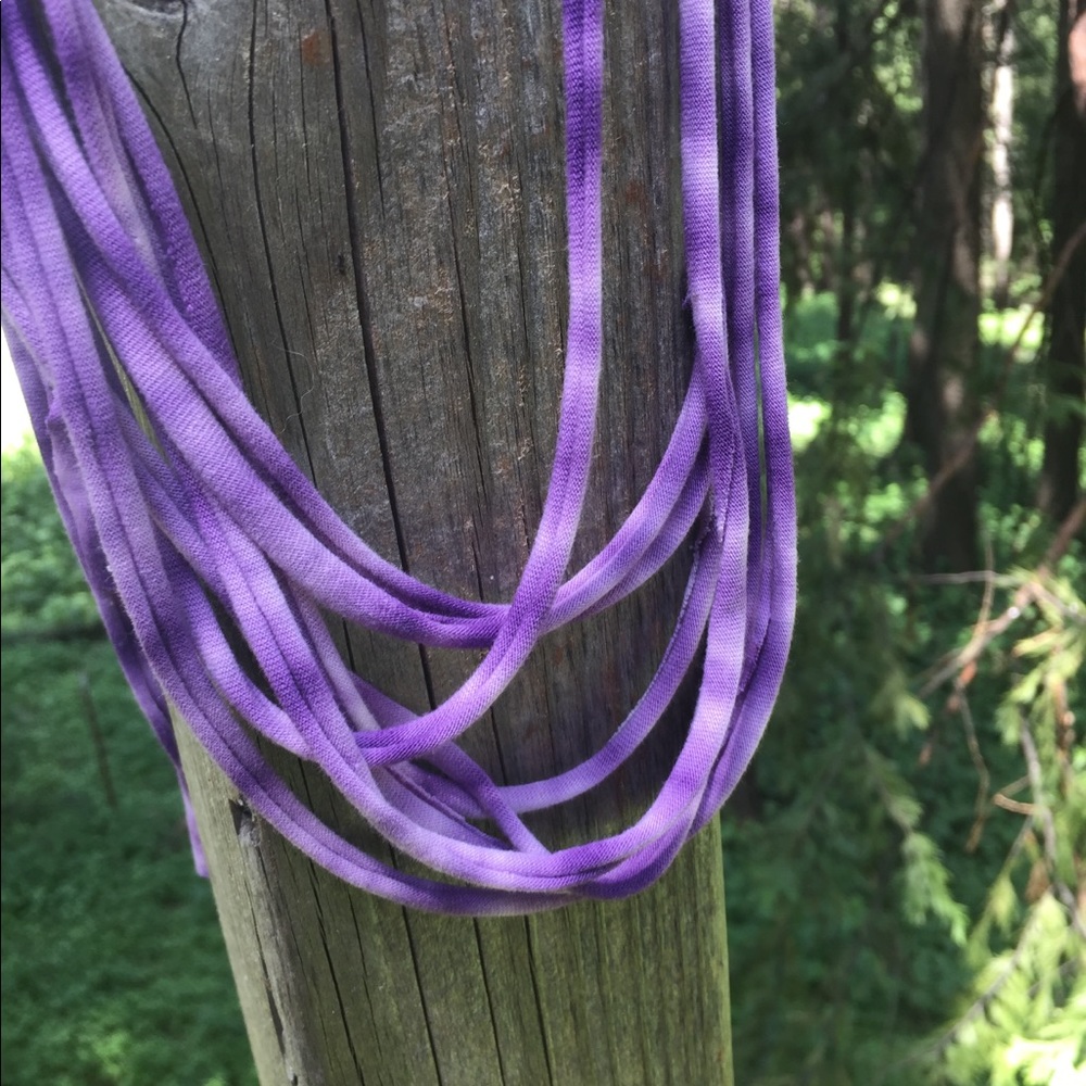 Kreativekristen upcycle purple T-shirt necklace,free shipping always ,HP24and 25 - Picture 5 of 8